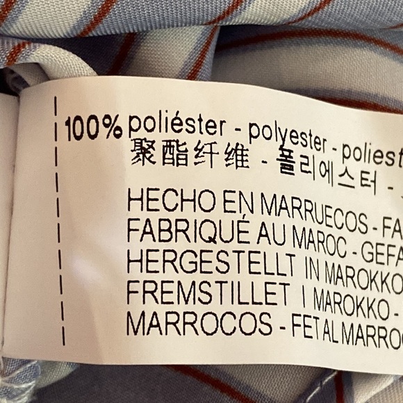 NWT. Zara Blue/White Stiped Satin Effect Blouse/Shirt. Size S. - Picture 10 of 11